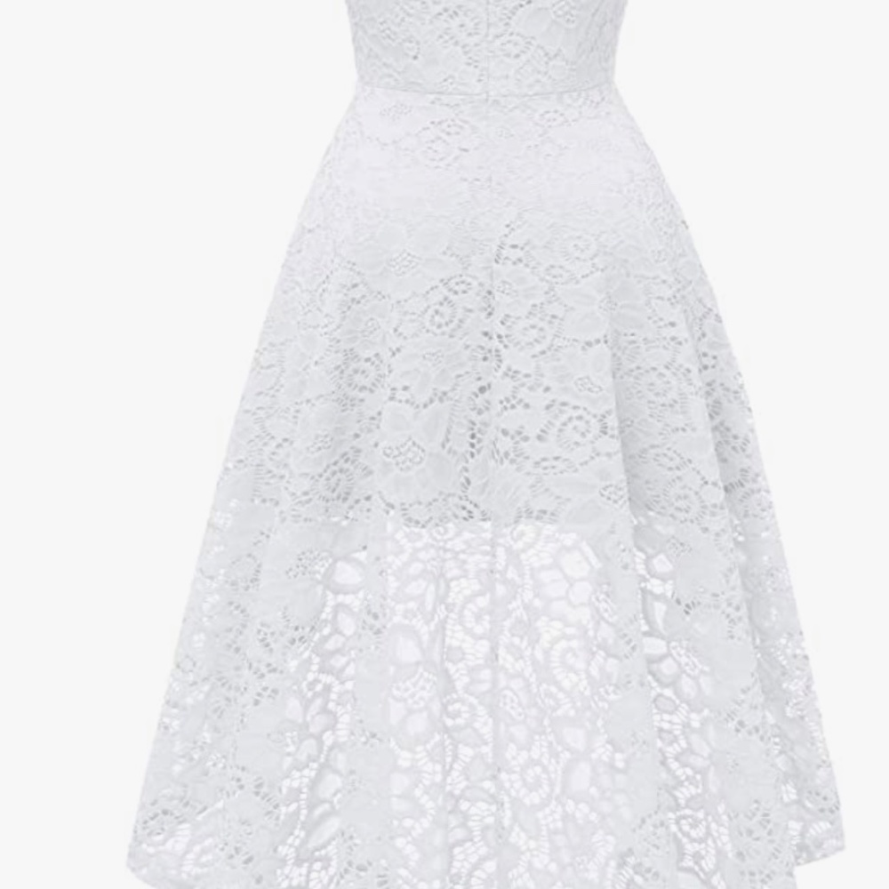 Women's Lace Cocktail Dress Hi-Lo Off Shoulder Swing Formal Party Dress - Picture 4 of 16